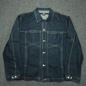 VINTAGE Marithe Francois Girbaud Jacket Mens XXL Blue Denim Trucker Y2K Hip Hop